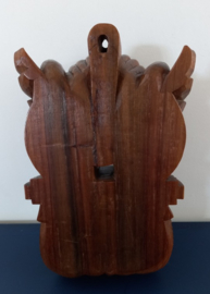 Houten lepelrek met pauw