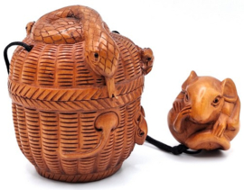 Japanse inro slangenmand