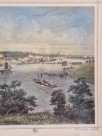 Kleurenlitho gezicht op Arnhem