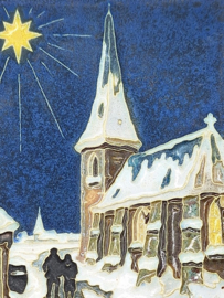 Cloisonné tegeltje 'Kerstmis 1946' 