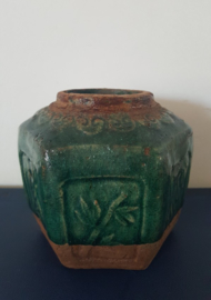 Chinese geglazuurde gemberpot - 11 cm