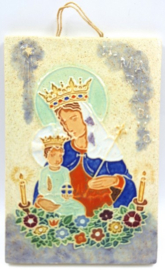 Religieus cloisonné tegeltje