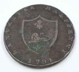 Lancaster halve Penny uit 1791