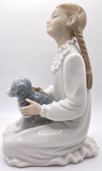 Lladro Nao beeldje, meisje met puppie #171