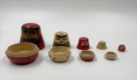 5 kleine Daruma kokeshi poppetjes