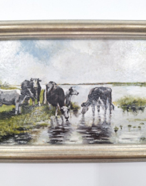 Koeien bij plas - Hollandse School