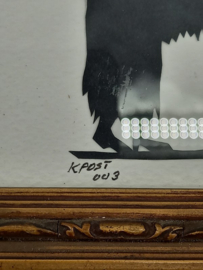Houten fotolijstje met knipkunst