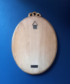 Ovale houten strikspiegel