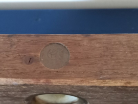 Houten waterpas met messing