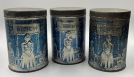 3 blauwe keukenblikken