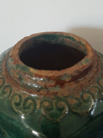Chinese geglazuurde gemberpot - 11 cm