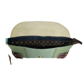 Fairtrade restleer schoudertas