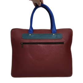 Fairtrade restleer laptoptas met gratis portemonnee