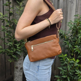 Trendy leren schoudertas