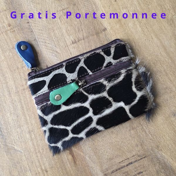 Fairtrade restleer laptoptas met gratis portemonnee