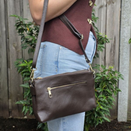 Trendy leren schoudertas