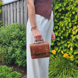 Fairtrade restleer handtas