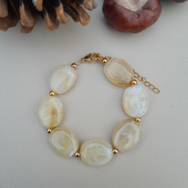 Armband Acryl Kralen Beige