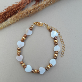 Armband Bruin Hartjes