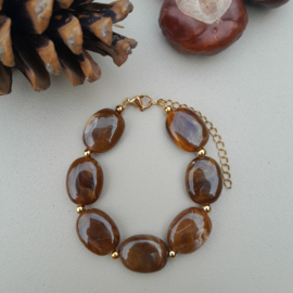 Armband Acryl Kralen Bruin