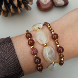 Armband Acryl Kralen Beige