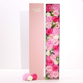 Zeepbloemen Extra Lange Doos Geschenk Set - Roze Tinten