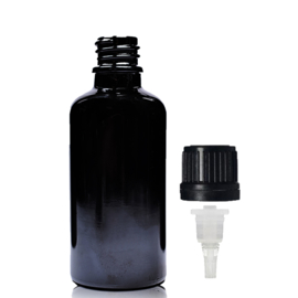 Druppelflesjes 30ml Zwart met Druppelaar - 1st