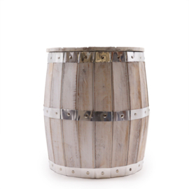Biervatkruk - Whitewash - Albasia Hout - Met Opbergruimte - 38cmx32cm