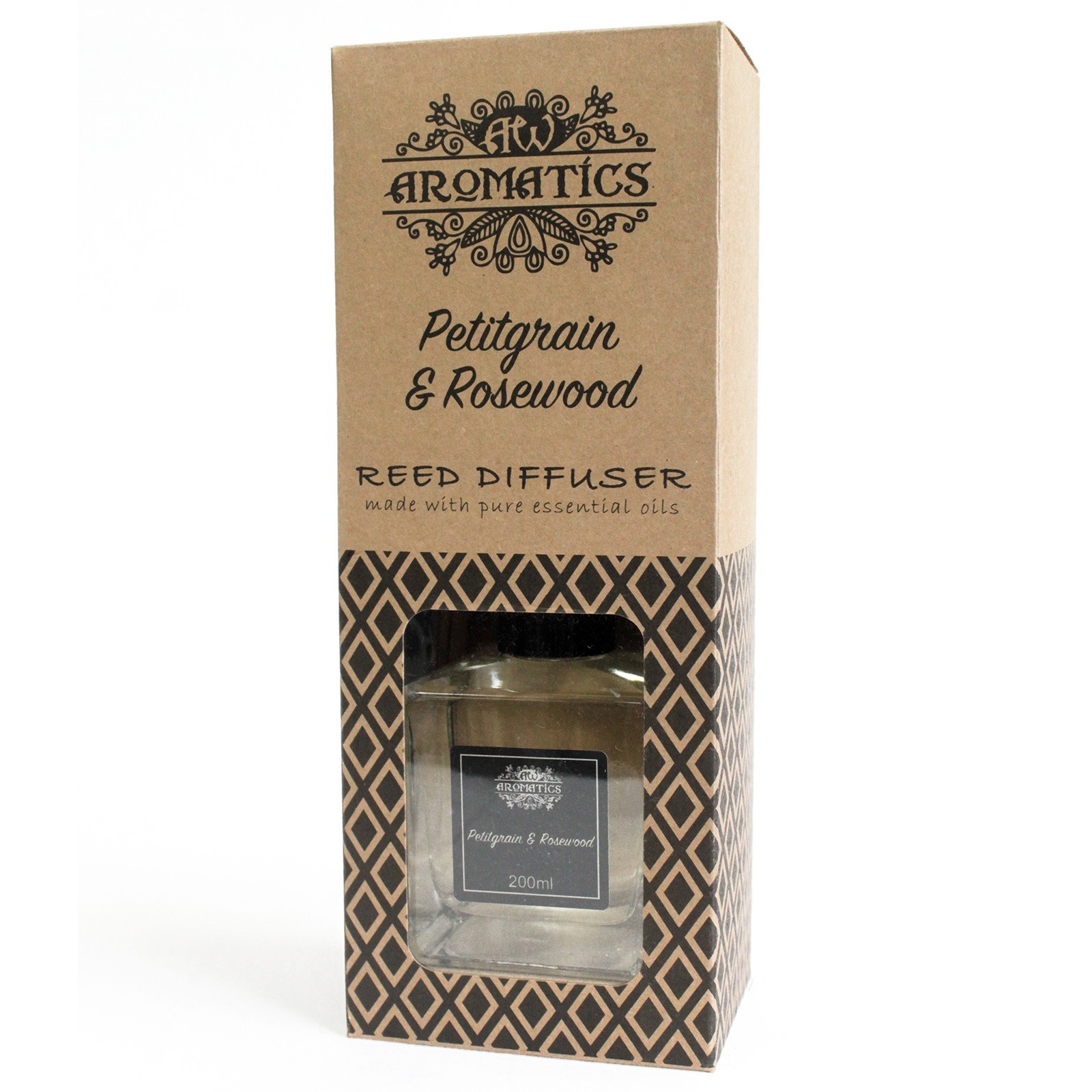 Geurstokjes - Petitgrain & Rozenhout - 200ml Riet Diffuser