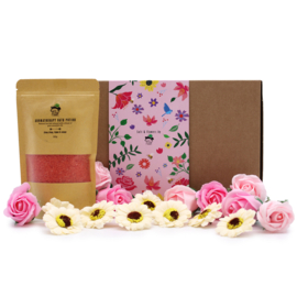 Badzout & Zeepbloemen Cadeauset - Passie