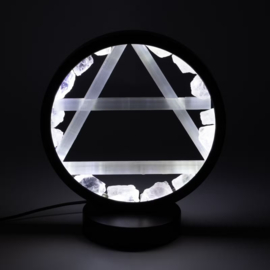 Edelsteen Halo Lamp – Lucht – Bergkristal & Seleniet
