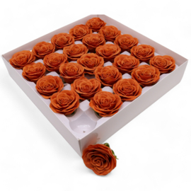 Zeeprozen - Groot (7-Laags) Vintage Roos - 25 Stuks - Donker Oranje