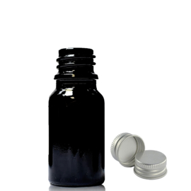 Mengflesjes 10ml zwart met Aluminium Dop - 1st
