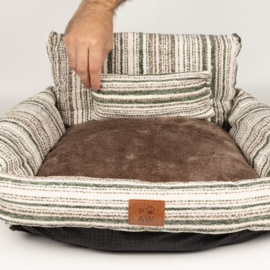 Sofa Hondenmand Klein – Bruine Strepen 50x50x26 cm