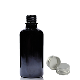 Mengflesjes 30ml zwart met Aluminium Dop - 1st