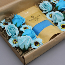 Badzout & Zeepbloemen Cadeauset - Totale Ontspanning