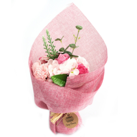 Luxe Zeepbloemen Boeket Roze – Liefdevolle Zeeprozen