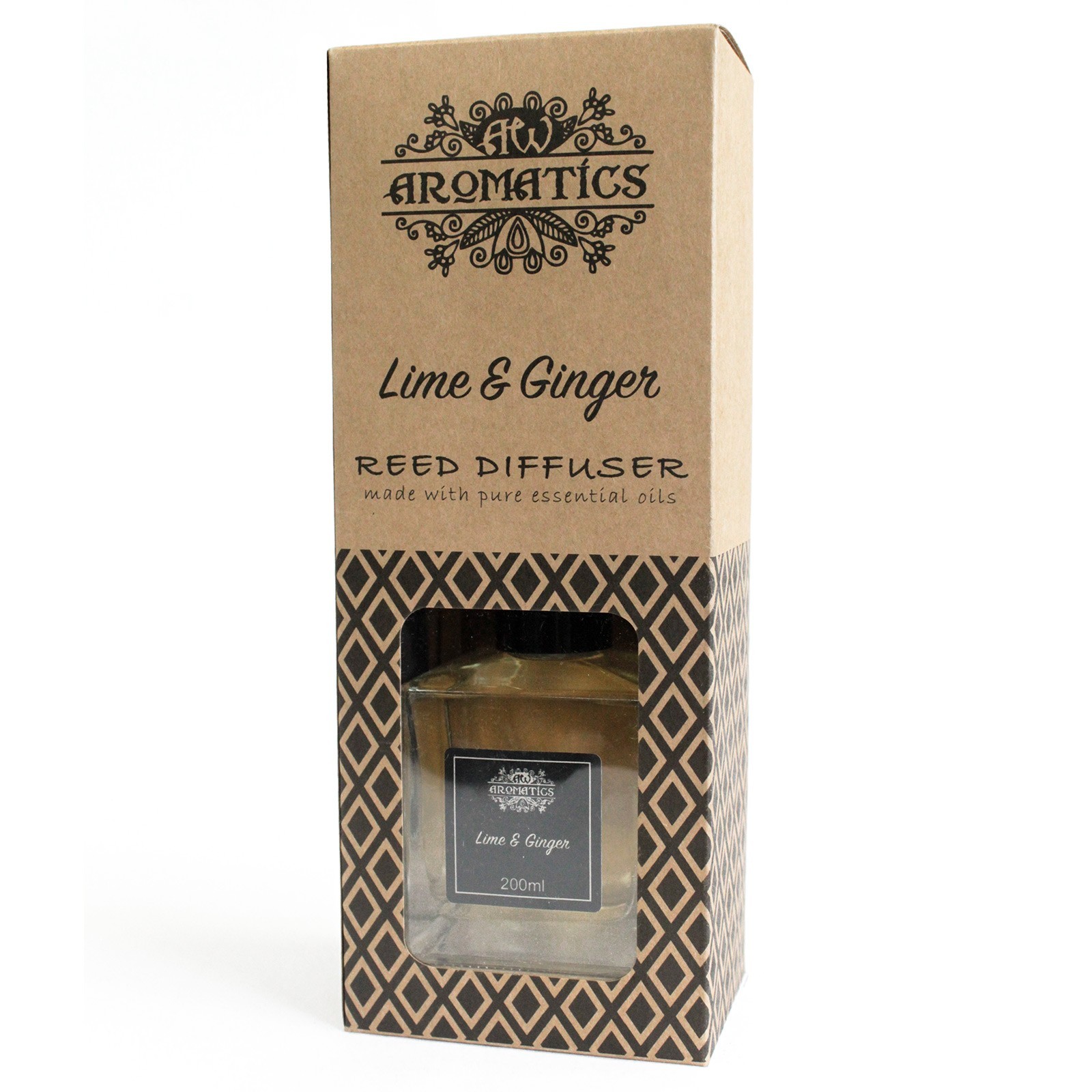 Geurstokjes - Limoen & Gember - 200ml Riet Diffuser