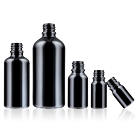 Mengflesjes 15ml zwart met Aluminium Dop - 1st