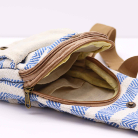 Crossbodytas - Licht Blauw & Wit