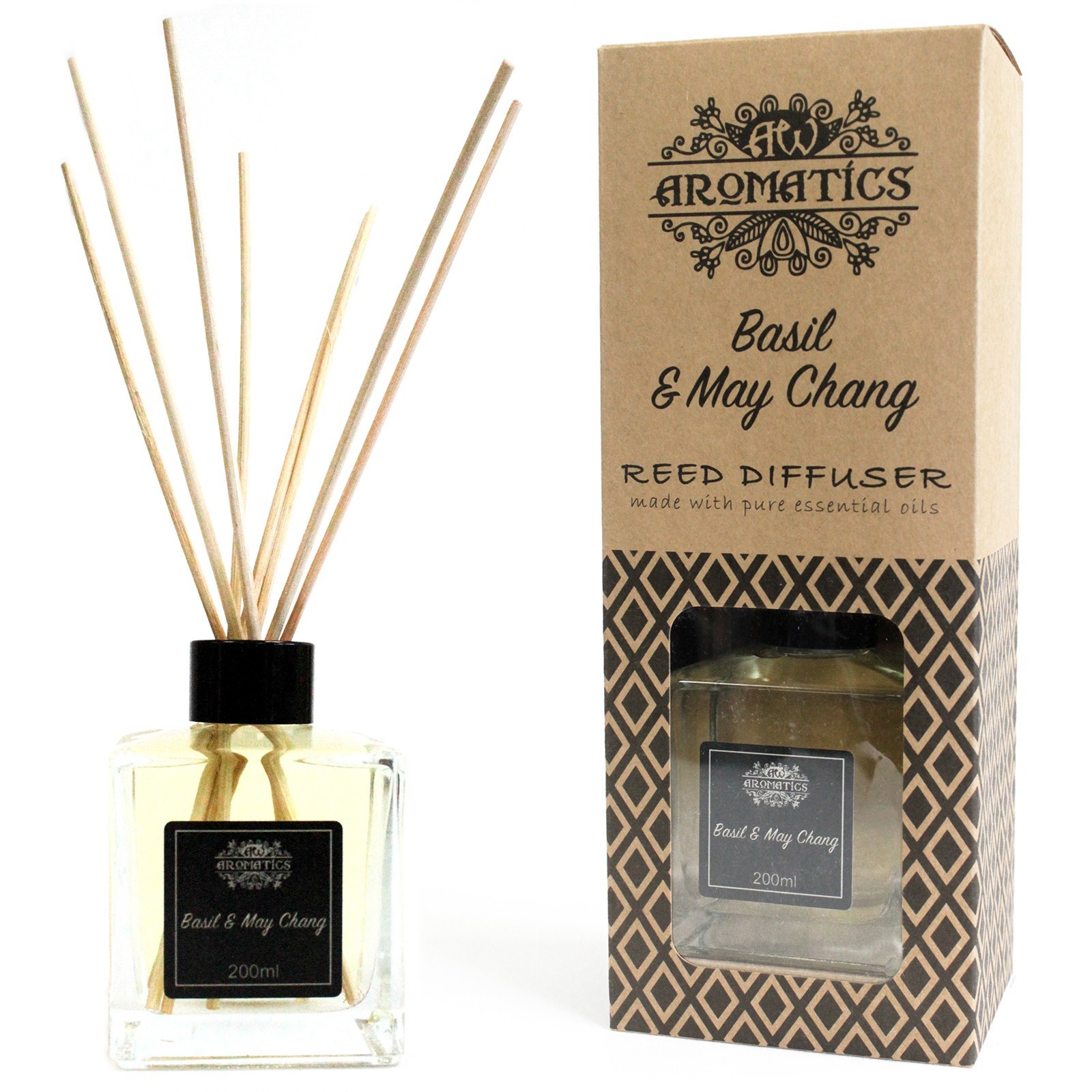 Geurstokjes - Basilicum & Mei Chang - 200ml Riet Diffuser