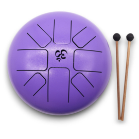 Medium Stalen Tong Geluksdrumss Om Violet - 22x16cm
