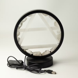 Edelsteen Halo Lamp – Lucht – Bergkristal & Seleniet