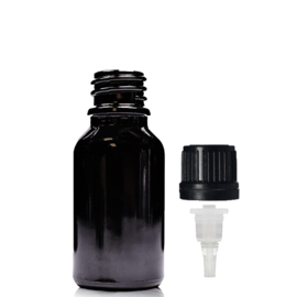 Druppelflesjes 15ml Zwart met Druppelaar - 1st