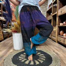 Harembroek Himalaya Print Blauw/Paars - Unisex - Laag Kruis