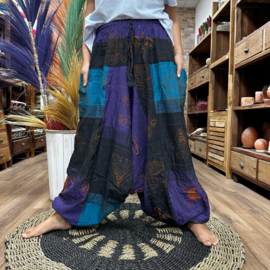 Harembroek Himalaya Print Blauw/Paars - Unisex - Extra Laag Kruis