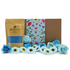 Badzout & Zeepbloemen Cadeauset - Totale Ontspanning