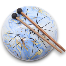 Medium Stalen Tong Geluksdrumss Blauwe Lucht - 22x18cm