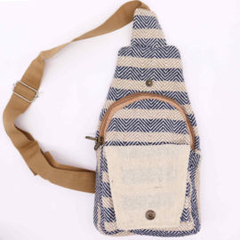 Crossbodytas - Marine Blauw & Beige