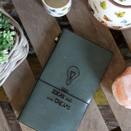 Handgemaakt Leren Notitieboek - Good Ideas and Other Dreams - Grijs